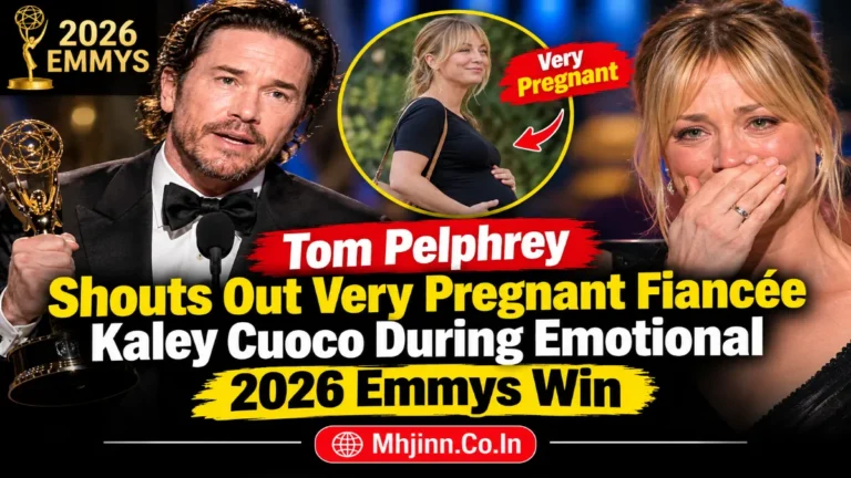 Tom Pelphrey Shouts Out Very Pregnant Fiancée Kaley Cuoco During Emotional 2026 Emmys Win