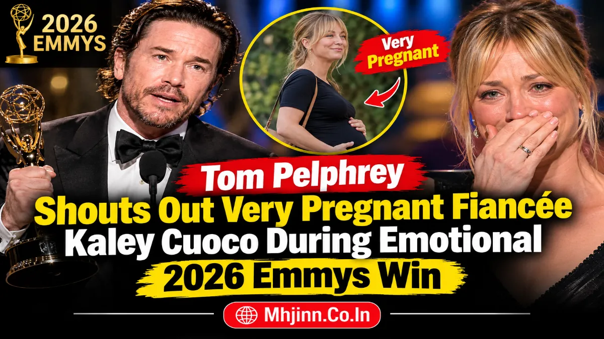 Tom Pelphrey Shouts Out Very Pregnant Fiancée Kaley Cuoco During Emotional 2026 Emmys Win