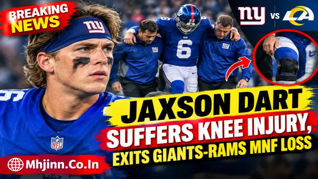Jaxson Dart Suffers Knee Injury, Exits Giants-Rams MNF Loss