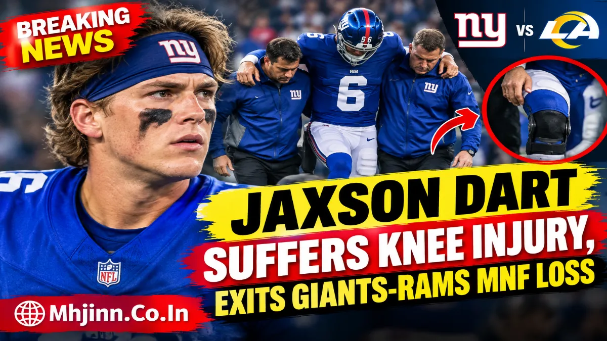 Jaxson Dart Suffers Knee Injury, Exits Giants-Rams MNF Loss